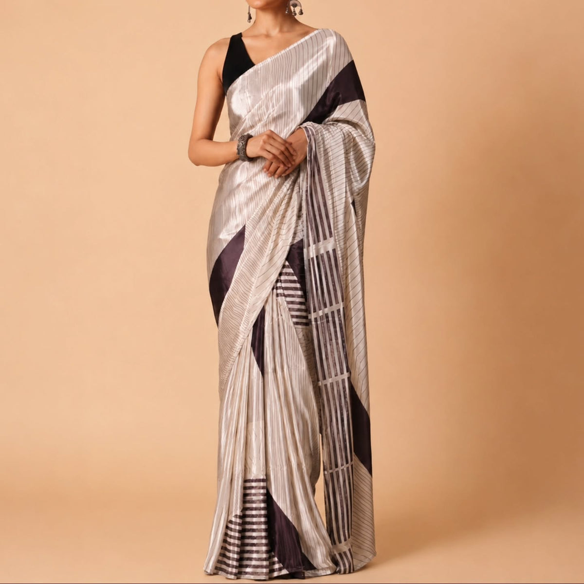 Pure crepe saree with blouse