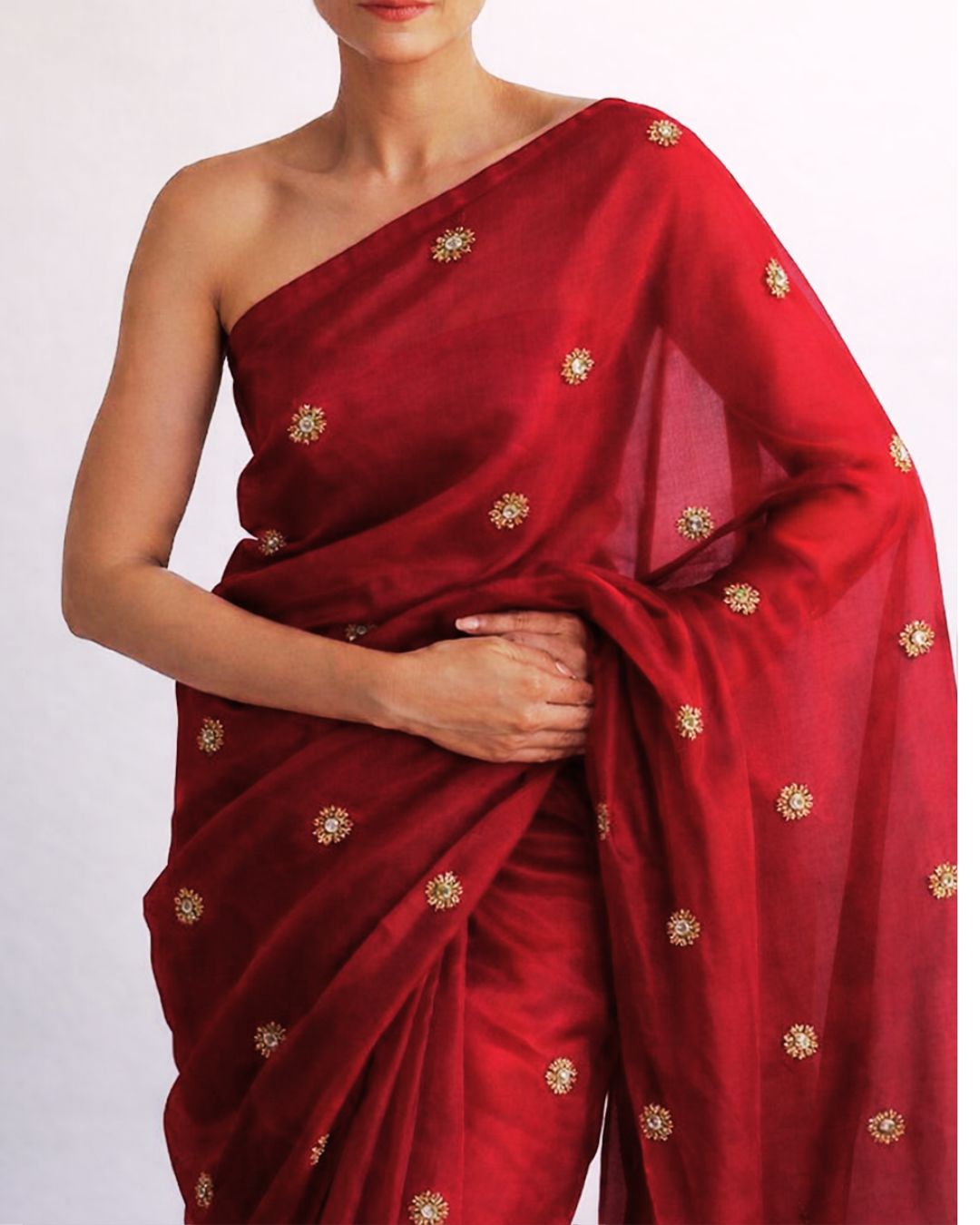 hand embroidered saree